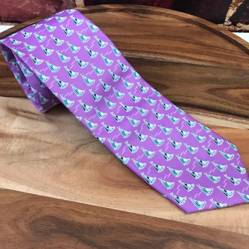 Boca classics men’s tie sailboat nautical purple